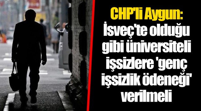 CHP'li Aygun: İsveç'te olduğu gibi üniversiteli işsizlere 'genç işsizlik ödeneği' verilmeli