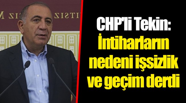 CHP'li Tekin: İntiharların nedeni işsizlik ve geçim derdi