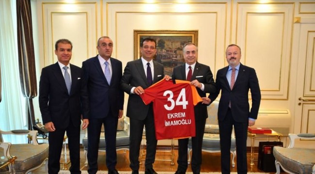 Galatasaray yönetiminden İmamoğlu'na tebrik ziyareti: 'Fakir çocuklar için loca isteyeceğiz'