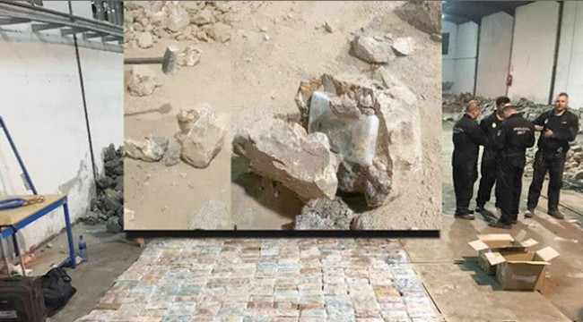 Kayaların içinden yüzlerce kilo kokain çıktı