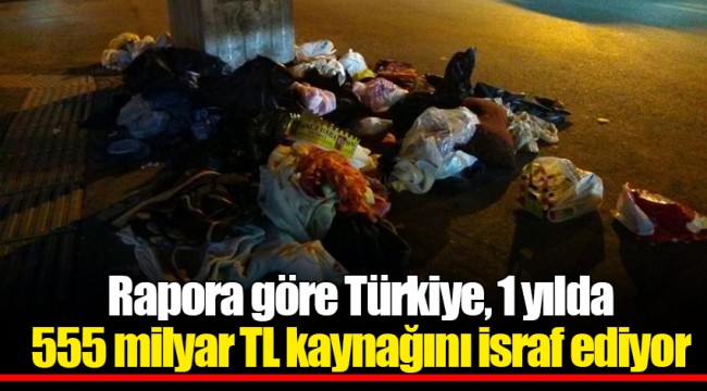 Rapora göre Türkiye, 1 yılda 555 milyar TL kaynağını israf ediyor