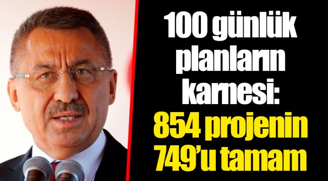 100 günlük planların karnesi: 854 projenin 749’u tamam