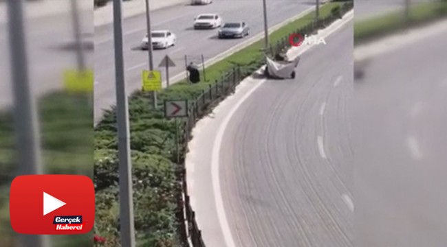 At arabası ile geldi yol ortasındaki demir bariyeri çaldı