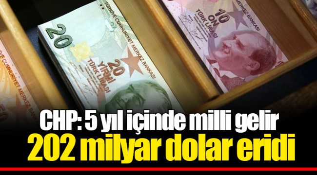 CHP: 5 yıl içinde milli gelir 202 milyar dolar eridi
