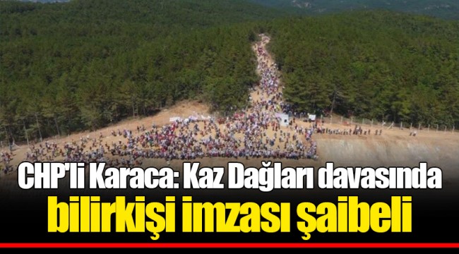 CHP'li Karaca: Kaz Dağları davasında bilirkişi imzası şaibeli