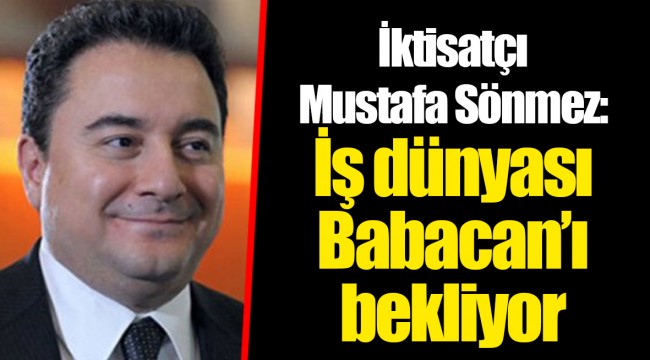 İktisatçı Mustafa Sönmez: İş dünyası Babacan’ı bekliyor