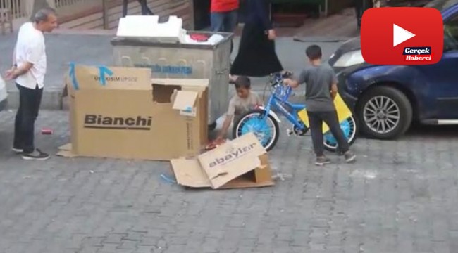 Küçük kardeşlerin bisiklet hayali emek verdikleri konteynerden çıktı