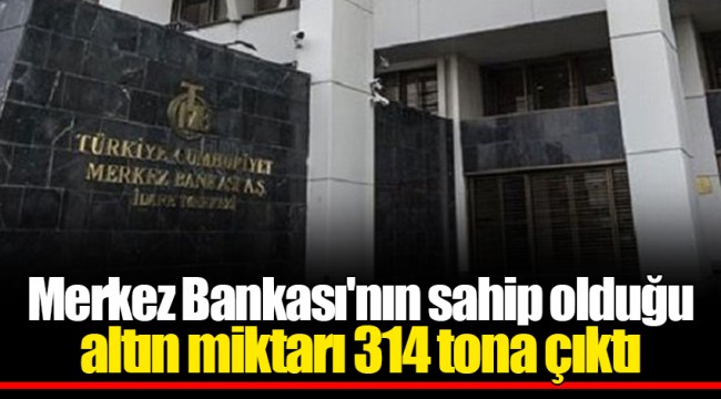 Merkez Bankası'nın sahip olduğu altın miktarı 314 tona çıktı