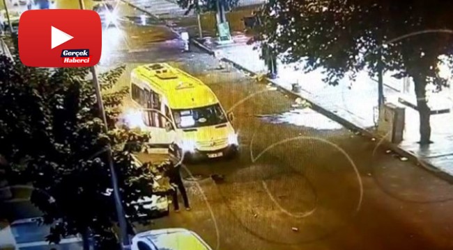 Minibüse böyle molotof attılar