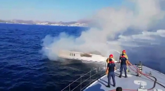 Motor yat bir anda alev aldı, 6 kişi canını zor kurtardı