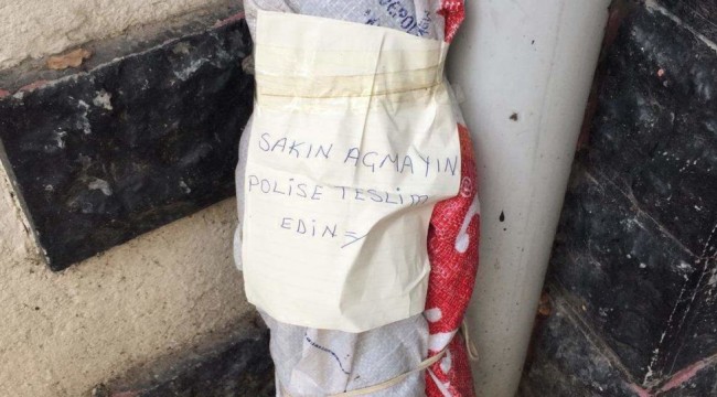 'Sakın açmayın polise teslim edin' yazan çuvaldan bomba ve lav silahı çıktı