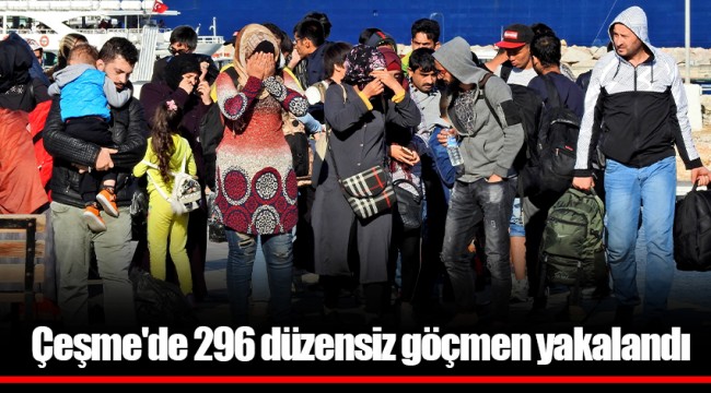 Çeşme'de 296 düzensiz göçmen yakalandı