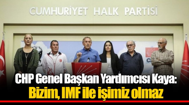 CHP Genel Başkan Yardımcısı Kaya: Bizim, IMF ile işimiz olmaz