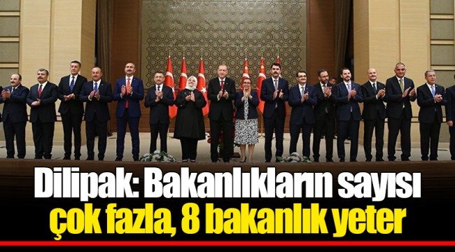 Dilipak: Bakanlıkların sayısı çok fazla, 8 bakanlık yeter