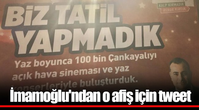 İmamoğlu'ndan o afiş için tweet