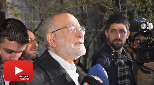 Karamollaoğlu’nun konuşmasına ülkücü işareti yapan bir grup tarafından engelleme girişimi