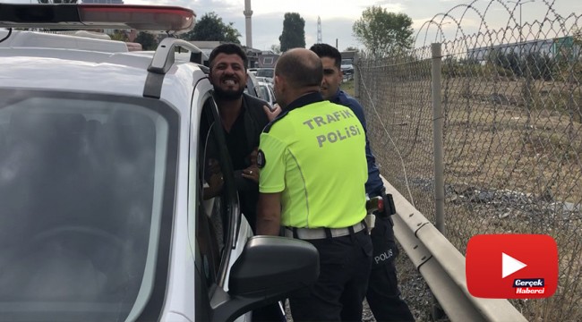 Kaza yapan alkollü sürücü polise zor anlar yaşattı