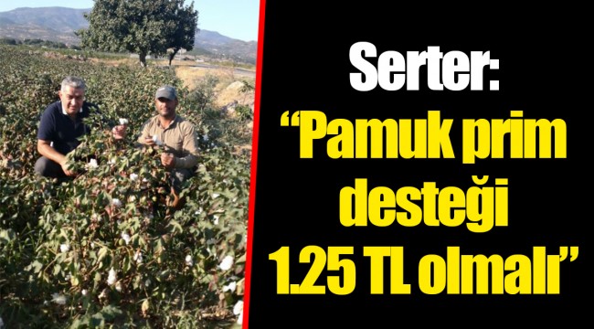 Serter: “Pamuk prim desteği 1.25 TL olmalı”