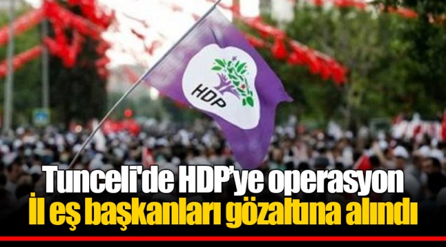 Tunceli'de HDP’ye operasyon; il eş başkanları gözaltına alındı