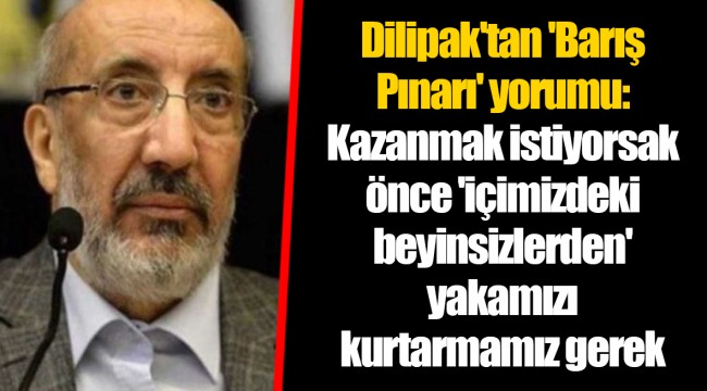 Dilipak'tan 'Barış Pınarı' yorumu: Kazanmak istiyorsak önce 'içimizdeki beyinsizlerden' yakamızı kurtarmamız gerek