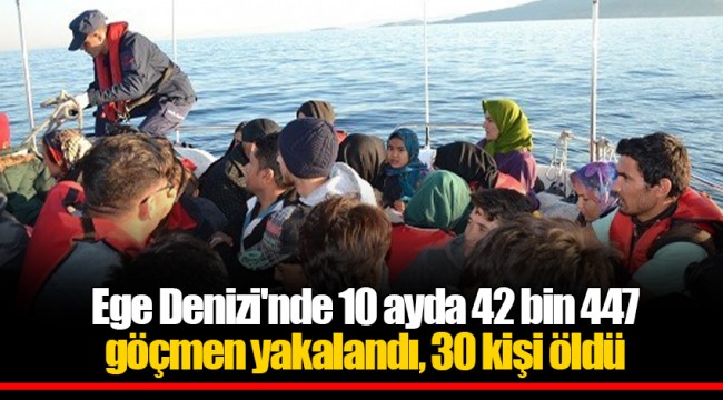 Ege Denizi'nde 10 ayda 42 bin 447 göçmen yakalandı, 30 kişi öldü
