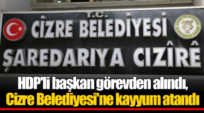 HDP'li başkan görevden alındı, Cizre Belediyesi'ne kayyum atandı