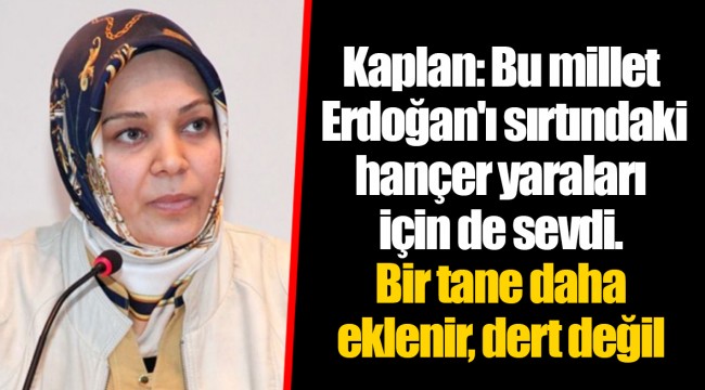 Kaplan: Bu millet Erdoğan'ı sırtındaki hançer yaraları için de sevdi. Bir tane daha eklenir, dert değil