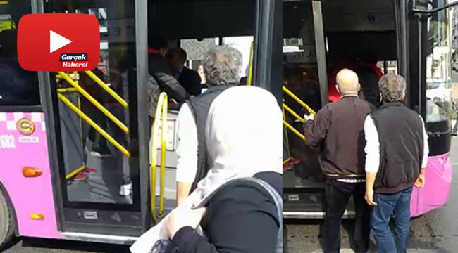 Otobüs şoförü ile yolcu birbirine girdi