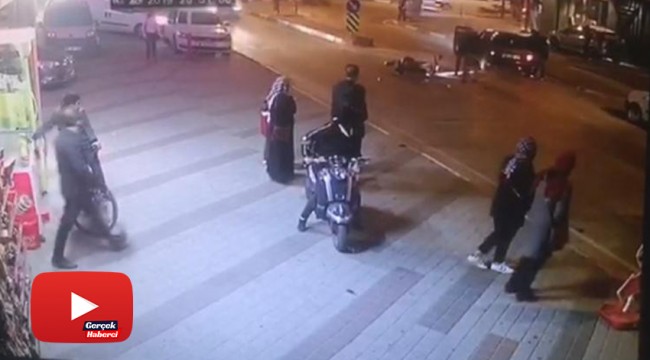 Otomobiline çarpan motosiklet sürücüsünü darp edip kaçtı