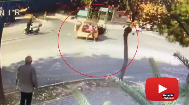 Taksici ile motosikletlinin tekme, tokat ve sopalı kavgası!