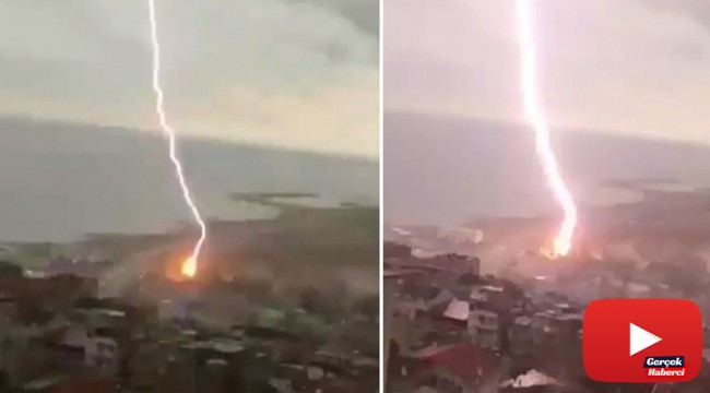 Trabzon'da yıldırım böyle düştü
