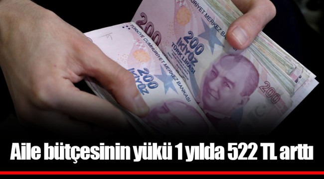 Aile bütçesinin yükü 1 yılda 522 TL arttı