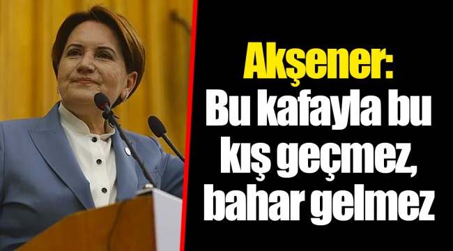 Akşener: Bu kafayla bu kış geçmez, bahar gelmez