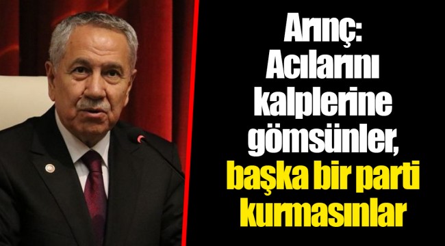 Arınç: Acılarını kalplerine gömsünler, başka bir parti kurmasınlar