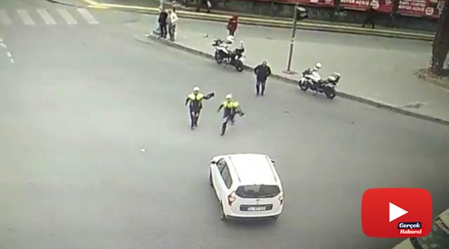 Dili boğazına kaçan sürücünün hayatını polis kurtardı
