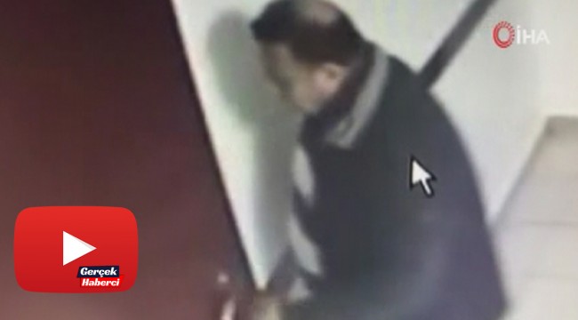 Doktorun elindeki silahla meslektaşının odasına gittiği anlar kamerada