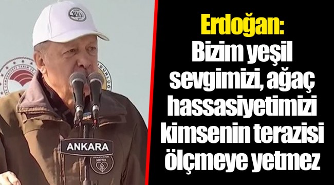 Erdoğan: Bizim yeşil sevgimizi, ağaç hassasiyetimizi kimsenin terazisi ölçmeye yetmez