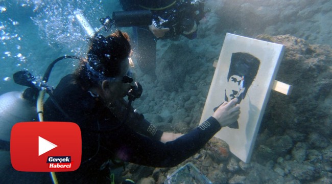 Fethiye'de denizaltında resim yaptılar