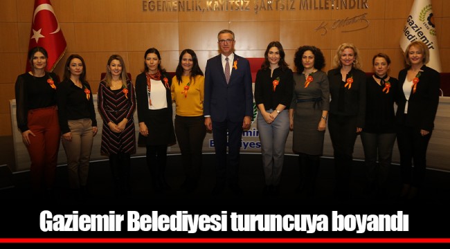 Gaziemir Belediyesi turuncuya boyandı