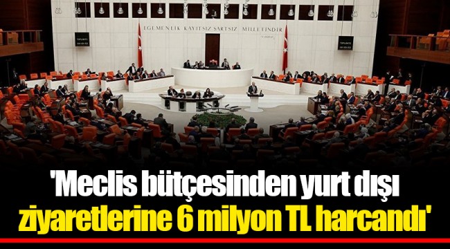 'Meclis bütçesinden yurt dışı ziyaretlerine 6 milyon TL harcandı'