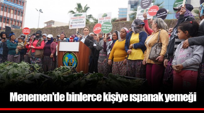 Menemen'de binlerce kişiye ıspanak yemeği
