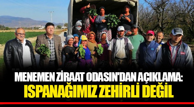 MENEMEN ZİRAAT ODASIN'DAN AÇIKLAMA: ISPANAĞIMIZ ZEHİRLİ DEĞİL