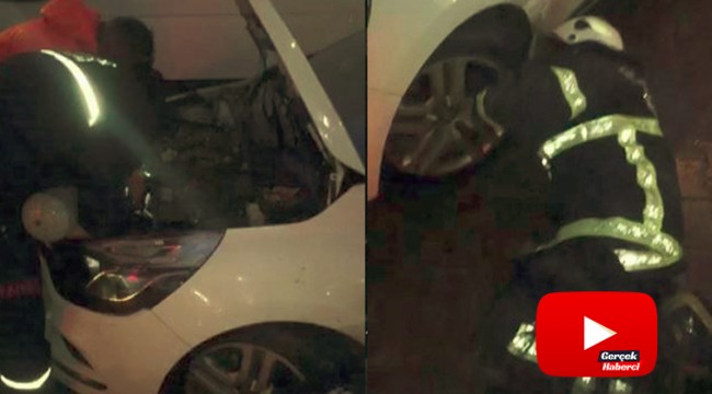 Otomobilde kedi kurtarma operasyonu