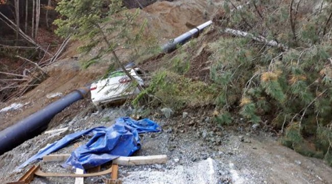 Sapanca'da HES inşaatı bölgesinde heyelan