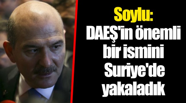 Soylu: DAEŞ'in önemli bir ismini Suriye'de yakaladık