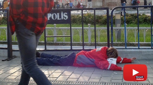 Taksim Meydanı’nda yürek burkan görüntü
