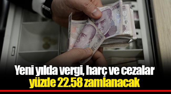 Yeni yılda vergi, harç ve cezalar yüzde 22.58 zamlanacak