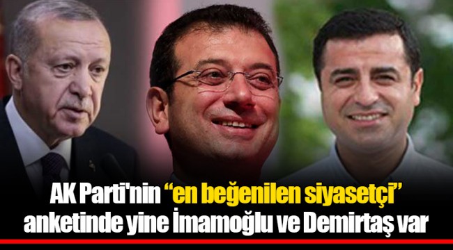 AK Parti'nin “en beğenilen siyasetçi” anketinde yine İmamoğlu ve Demirtaş var