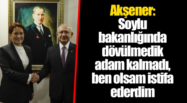 Akşener: Soylu bakanlığında dövülmedik adam kalmadı, ben olsam istifa ederdim