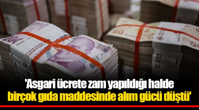 'Asgari ücrete zam yapıldığı halde birçok gıda maddesinde alım gücü düştü'